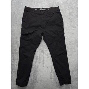 Stone Falcon Pants Mens Measured 35x27 Black Slim Jogger Tapered Cargo
